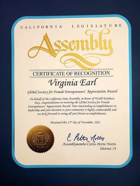 California Legislature Award