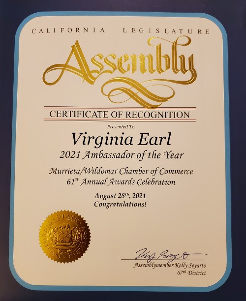 California Legislature Award 